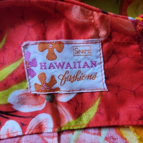 Vintage 60s - 70s Hawaiian Print Sleeveless Maxi Mod Tiki Dress Sears - Picture 9 of 10